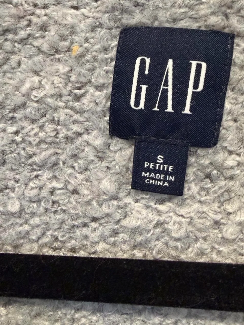 GAP Gray Crewneck Cardigan with Gold Buttons Small Petite